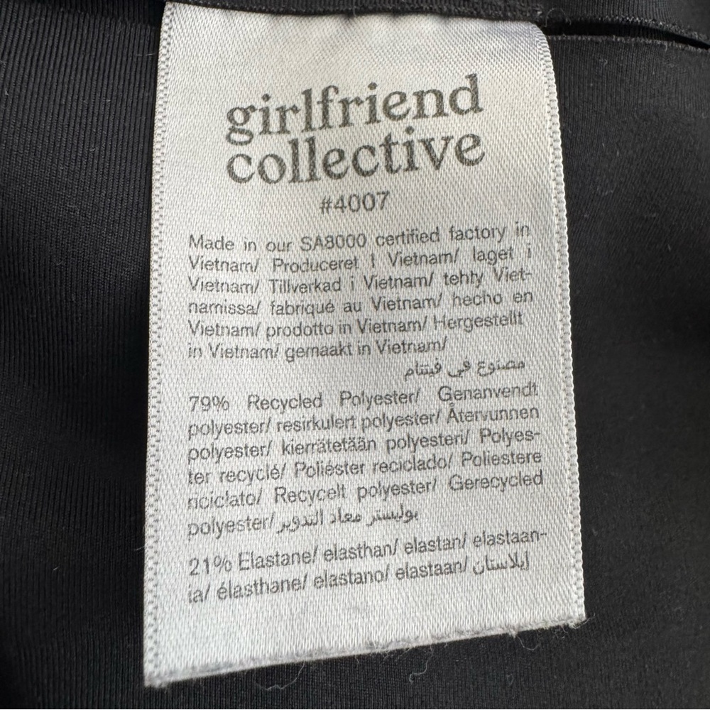Girlfriend Collective Black Leggings Four Way Stretch Activewear Minimal Gym - Picture 9 of 11